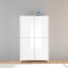 Buffet haut salon moderne 4 portes et placard haut 104x174 cm Perham 
