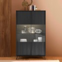 Buffet design moderne salon vaisselier 2 portes en verre Bellac Offre