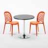Table ronde noire 70 x 70 cm et 2 Chaises Colorées Intérieur Bar Café WEDDING Cosmopolitan Prix