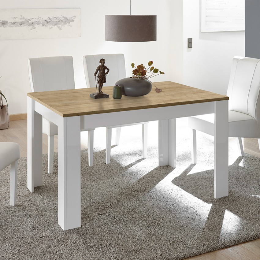 Cico Mix NB Table extensible moderne 90x120-180cm couleur noyer blanc