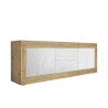 Meuble TV 210cm en bois blanc avec 2 portes 2 tiroirs Visio WB Choix