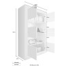 Vaisselier salon moderne 4 portes en bois blanc 102x43cm Tina WB Basic Prix