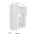 Buffet haut 4 portes blanc armoire de cuisine en bois Novia WB Basic Caractéristiques