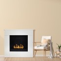 Cheminée au bioéthanol autoportante cadre en bois blanc 96x35x90h Michelangelo Caractéristiques