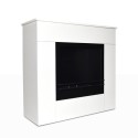 Cheminée au bioéthanol autoportante cadre en bois blanc 96x35x90h Michelangelo Remises