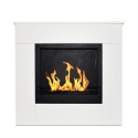 Cheminée au bioéthanol autoportante cadre en bois blanc 96x35x90h Michelangelo Offre