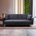 Canapé convertible 3 places design clic clac en tissu velours Villolus 