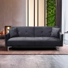 Canapé convertible 3 places design clic clac en tissu velours Villolus 