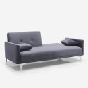 Canapé convertible 3 places design clic clac en tissu velours Villolus 