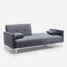 Canapé convertible 3 places design clic clac en tissu velours Villolus 