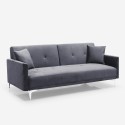 Canapé convertible 3 places design clic clac en tissu velours Villolus 