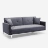 Canapé convertible 3 places design clic clac en tissu velours Villolus 