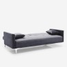 Canapé convertible 3 places design clic clac en tissu velours Villolus 