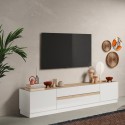 Meuble TV bas en bois 205x40x44cm avec 2 portes 2 tiroirs Venice Choix