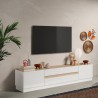 Meuble TV bas en bois 205x40x44cm avec 2 portes 2 tiroirs Venice Choix