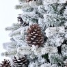 Sapin de Noël 240cm artificiel avec pommes de pin et neige Uppsala Offre