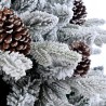 Sapin de Noël 240cm artificiel avec pommes de pin et neige Uppsala Remises