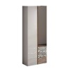 Armoire à chaussures d'entrée 2 portes miroir blanc brillant chêne Alba Offre