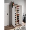 Armoire à chaussures d'entrée 2 portes miroir blanc brillant chêne Alba Remises