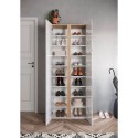 Armoire à chaussures d'entrée 2 portes miroir blanc brillant chêne Alba Catalogue