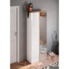 Armoire à chaussures d'entrée 2 portes miroir blanc brillant chêne Alba Choix