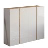 Meuble à chaussures moderne 4 portes blanc brillant chêne 140x35x111cm Chelsea Offre