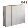 Meuble à chaussures moderne 4 portes blanc brillant chêne 140x35x111cm Chelsea Vente