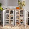 Meuble à chaussures moderne 4 portes blanc brillant chêne 140x35x111cm Chelsea Catalogue