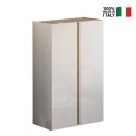 Armoire à chaussures d'entrée 2 portes 70x35x111cm blanc brillant bois Indy Vente
