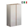 Armoire à chaussures d'entrée 2 portes 70x35x111cm blanc brillant bois Indy Vente