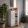 Armoire à chaussures d'entrée 2 portes 70x35x111cm blanc brillant bois Indy Remises
