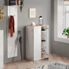 Armoire à chaussures d'entrée 2 portes 70x35x111cm blanc brillant bois Indy Réductions