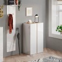 Armoire à chaussures d'entrée 2 portes 70x35x111cm blanc brillant bois Indy Catalogue