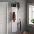 Porte-manteaux mural moderne 2 crochets rangement blanc brillant Leslie Promotion