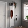 Porte-manteaux mural moderne 2 crochets rangement blanc brillant Leslie Promotion