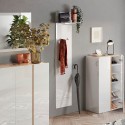 Porte-manteaux mural moderne 2 crochets rangement blanc brillant Leslie Remises