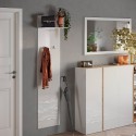 Porte-manteaux mural moderne 2 crochets rangement blanc brillant Leslie Réductions
