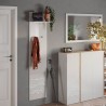 Porte-manteaux mural moderne 2 crochets rangement blanc brillant Leslie Réductions