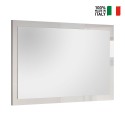 Miroir moderne 110x60cm entrée murale cadre blanc brillant Nadine Vente