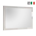 Miroir moderne 110x60cm mural entrée cadre blanc brillant Nadine Vente