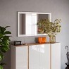 Miroir moderne 110x60cm mural entrée cadre blanc brillant Nadine Promotion