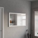 Miroir moderne 110x60cm entrée murale cadre blanc brillant Nadine Remises