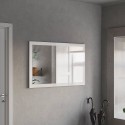 Miroir moderne 110x60cm mural entrée cadre blanc brillant Nadine Remises
