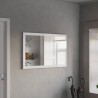 Miroir moderne 110x60cm mural entrée cadre blanc brillant Nadine Remises