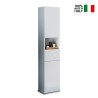Colonne de salle de bain pivotante blanche avec porte-miroir et tiroir Tilda Vente