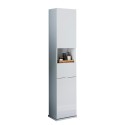 Colonne de salle de bain pivotante blanche avec porte-miroir et tiroir Tilda Offre