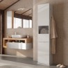 Colonne de salle de bain pivotante blanche avec porte-miroir et tiroir Tilda Remises