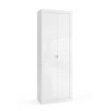 Armoire 2 portes salle de bain polyvalente blanc brillant 70x35x188cm Jude Offre