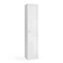 Armoire colonne de salle de bain 1 porte rangement blanc brillant Telma Promotion