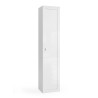 Armoire colonne de salle de bain 1 porte rangement blanc brillant Telma Promotion